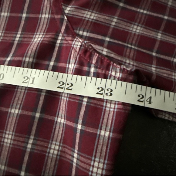 Chaps Men’s L/S Maroon/white Plaid Button Up Size L - Picture 11 of 12